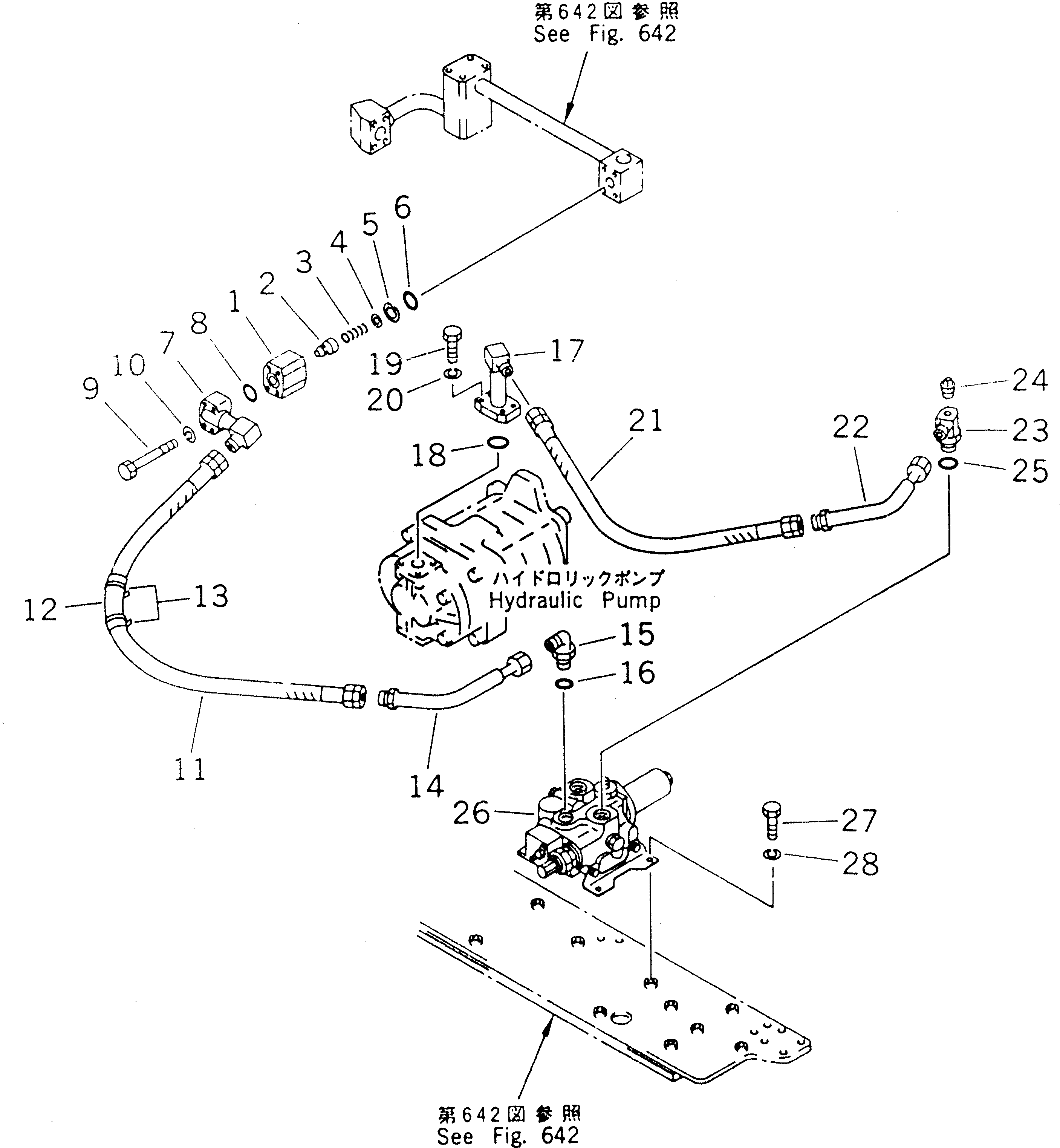Crawler Loaders Komatsu / D66S-1 S/N 1001-UP(d66s-1r) / HYDRAULIC OIL PIPING (VALVE TO VALVE) (FOR RIPPER)(180180 : 644) Crawler Loaders Komatsu / D66S-1 S/N 1001-UP(d66s-1r) / HYDRAULIC OIL PIPING (VALVE TO VALVE) (FOR RIPPER)(180180 : 644)