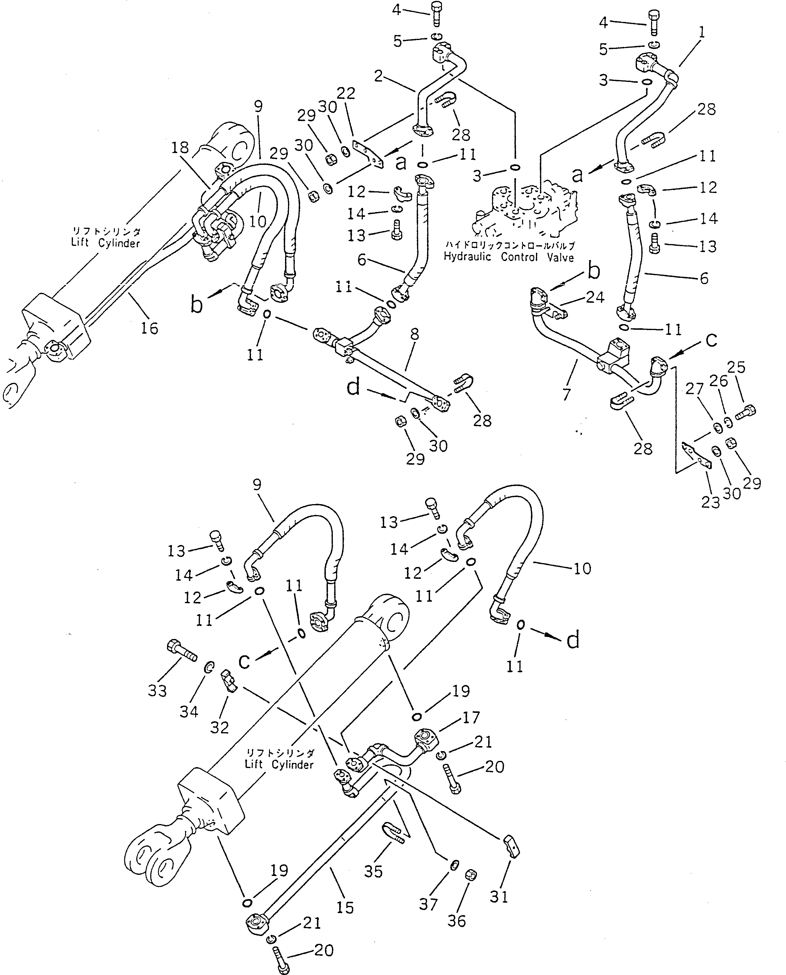 Crawler Loaders Komatsu / D66S-1 S/N 1001-UP(d66s-1r) / HYDRAULIC OIL PIPING (VALVE TO LEFT CYLINDER)(180210 : 647) Crawler Loaders Komatsu / D66S-1 S/N 1001-UP(d66s-1r) / HYDRAULIC OIL PIPING (VALVE TO LEFT CYLINDER)(180210 : 647)