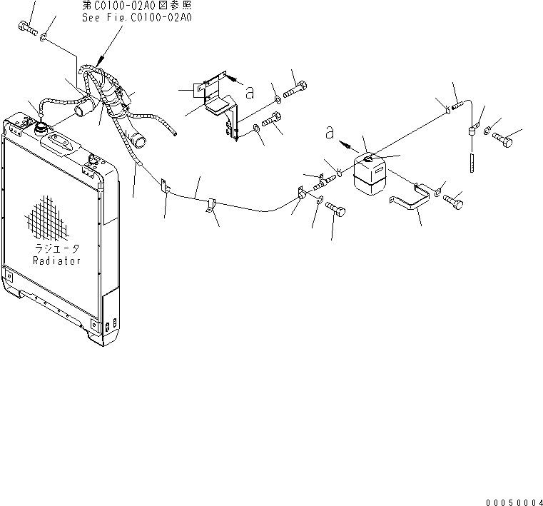 Crawler Loaders Komatsu / D68ESS-12 S/N 1001-UP (Overseas Version)(d68ess-c) / COOLING (RESERVE TANK)(060030 : C0100-03A0)