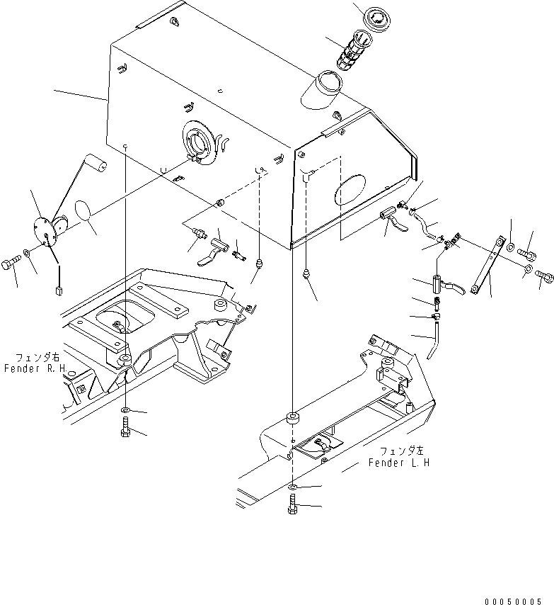 Crawler Loaders Komatsu / D68ESS-12 S/N 1001-UP (Overseas Version)(d68ess-c) / FUEL TANK (WITH TOWING WINCH)(090010 : D0100-01A0)