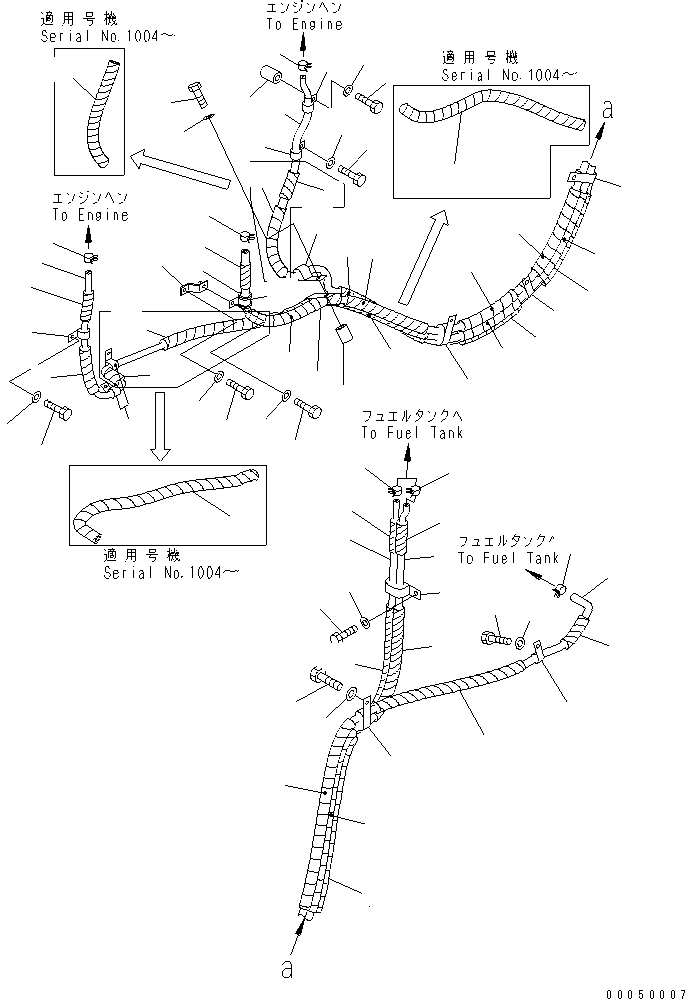 Crawler Loaders Komatsu / D68ESS-12 S/N 1001-UP (Overseas Version)(d68ess-c) / FUEL LINE(090030 : D0200-01A0)