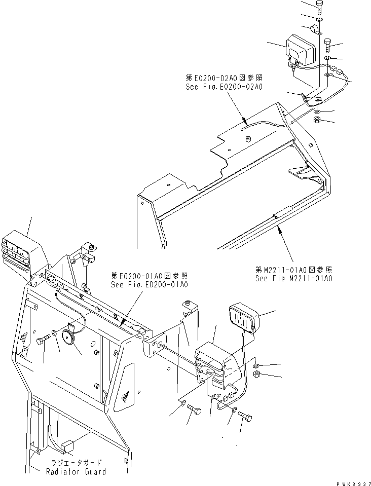 Crawler Loaders Komatsu / D68ESS-12 S/N 1001-UP (Overseas Version)(d68ess-c) / VEHICLE LAMP (FOR CHINESE TRIMMING)(120140 : E0300-01A1)