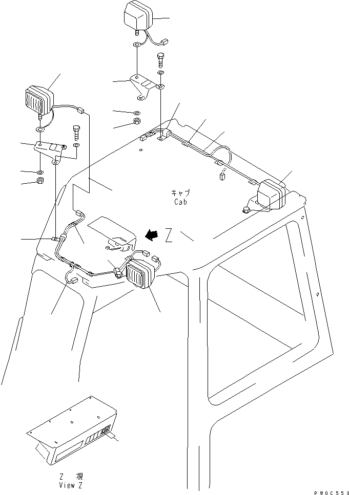 Crawler Loaders Komatsu / D68ESS-12 S/N 1001-UP (Overseas Version)(d68ess-c) / WORK LAMP (FRONT AND REAR)(120160 : E0310-01A0)