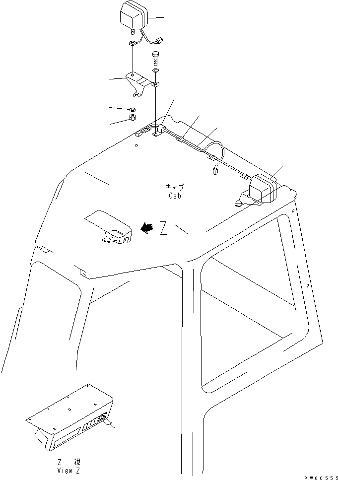 Crawler Loaders Komatsu / D68ESS-12 S/N 1001-UP (Overseas Version)(d68ess-c) / WORK LAMP (REAR)(120180 : E0310-01A2)