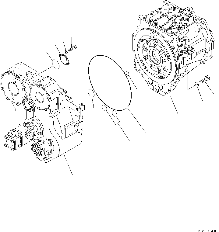 Crawler Loaders Komatsu / D68ESS-12 S/N 1001-UP (Overseas Version)(d68ess-c) / TORQUE CONVERTER AND TRANSMISSION MOUNTING (FOR CLUTCH AND BRAKE)(150050 : F2300-51A1)