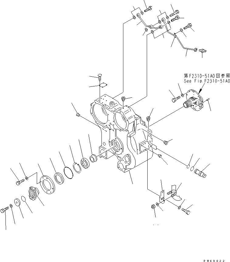 Crawler Loaders Komatsu / D68ESS-12 S/N 1001-UP (Overseas Version)(d68ess-c) / TORQUE CONVERTER (CASE AND PIPING)(150200 : F2310-52A0)