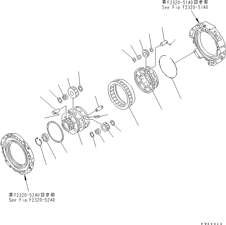 Crawler Loaders Komatsu / D68ESS-12 S/N 1001-UP (Overseas Version)(d68ess-c) / TRANSMISSION (1ST ?2ND AND 3RD PLANETARY GEAR)(150280 : F2320-54A0)