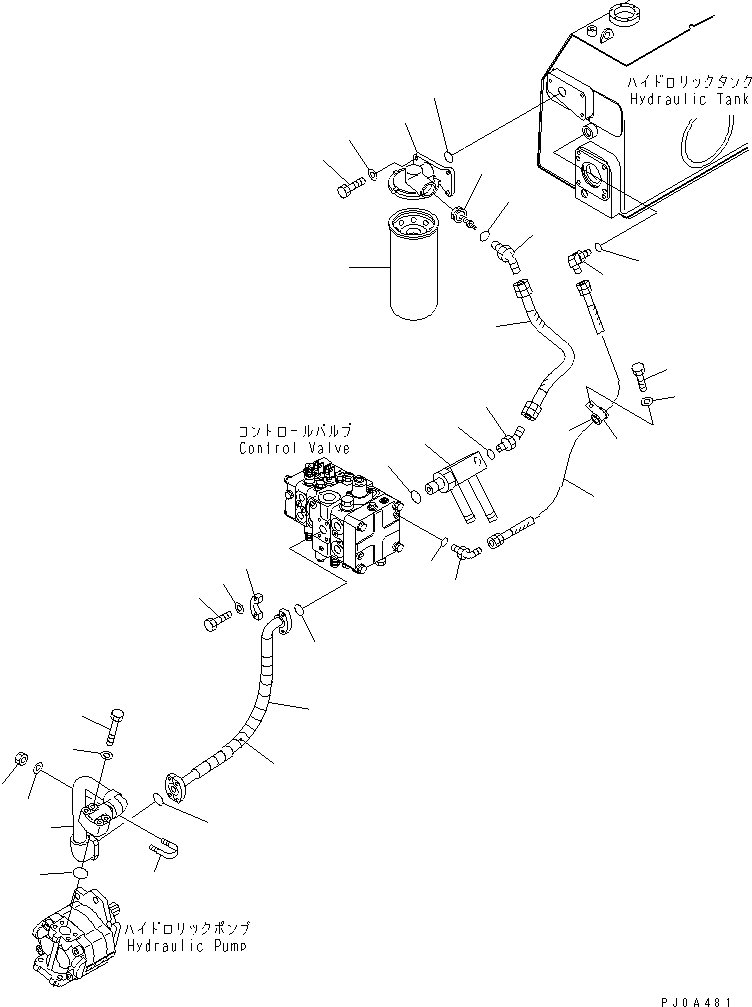 Crawler Loaders Komatsu / D68ESS-12 S/N 1001-UP (Overseas Version)(d68ess-c) / HYDRAULIC PUMP LINE (DELIVERY AND FILTER RETURN)(180080 : H0310-02A1)