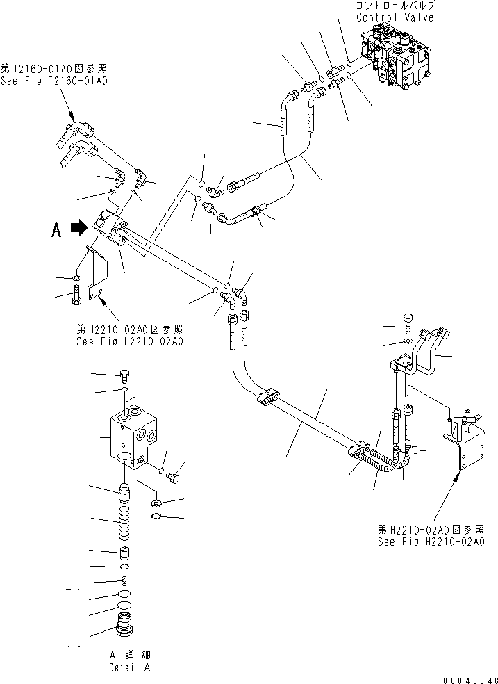 Crawler Loaders Komatsu / D68ESS-12 S/N 1001-UP (Overseas Version)(d68ess-c) / LIFT CYLINDER LINE(180100 : H2210-01A0)