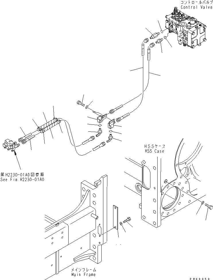 Crawler Loaders Komatsu / D68ESS-12 S/N 1001-UP (Overseas Version)(d68ess-c) / TILT LINE (FOR PAT)(180130 : H2220-01A0)