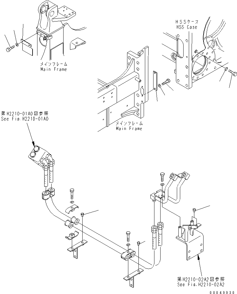 Crawler Loaders Komatsu / D68ESS-12 S/N 1001-UP (Overseas Version)(d68ess-c) / TILT LINE (FOR MECHANICAL ANGLE DOZER)(180140 : H2220-01A1)