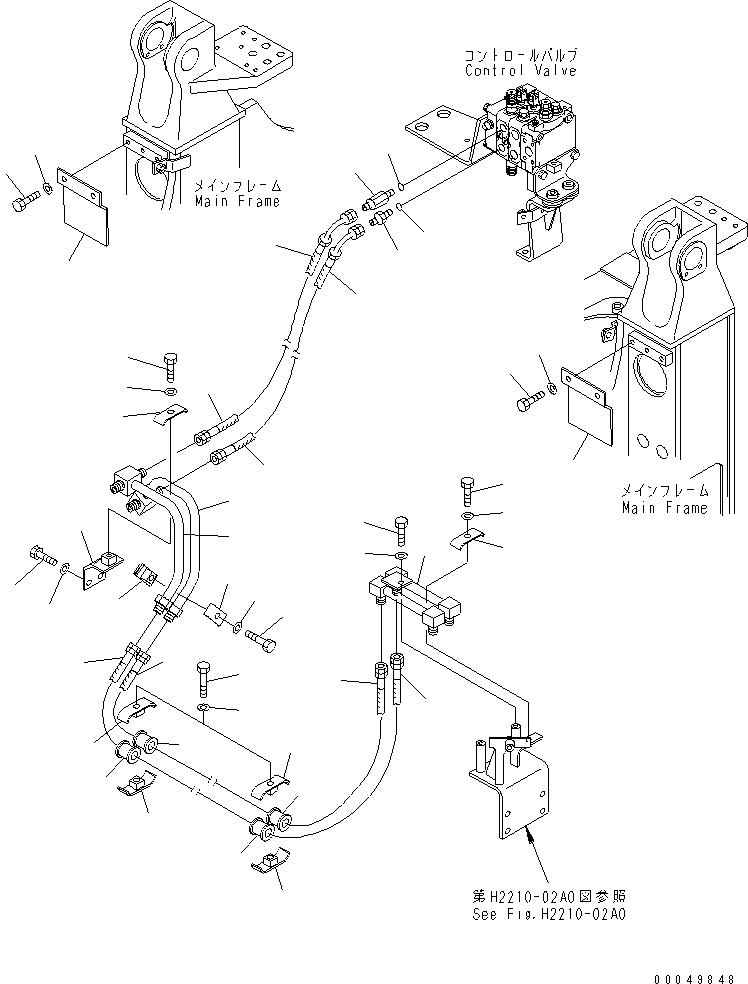 Crawler Loaders Komatsu / D68ESS-12 S/N 1001-UP (Overseas Version)(d68ess-c) / TILT LINE (FOR TRIMMING DOZER) (1/2)(180150 : H2220-01A2)