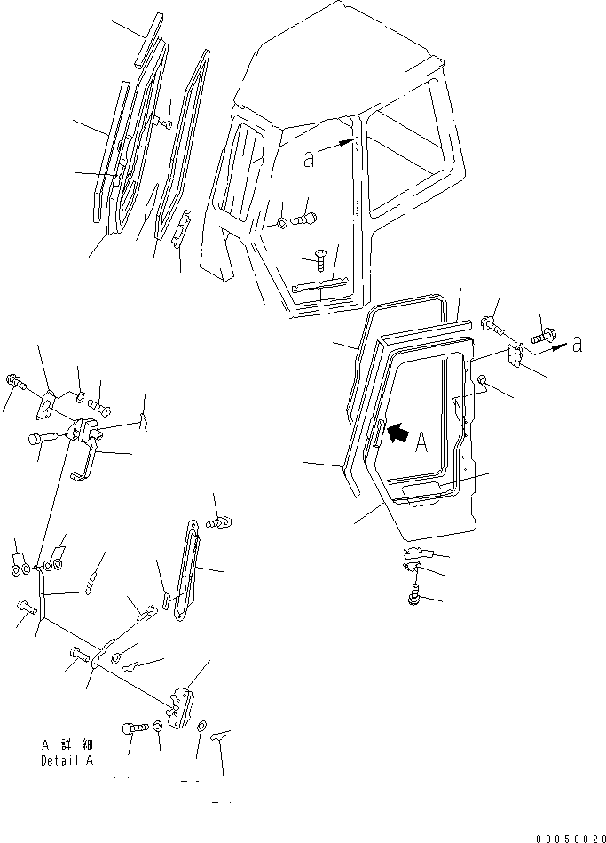 Crawler Loaders Komatsu / D68ESS-12 S/N 1001-UP (Overseas Version)(d68ess-c) / CAB (DOOR AND DOOR LOCK)(#1004-)(240050 : K0210-02A0)
