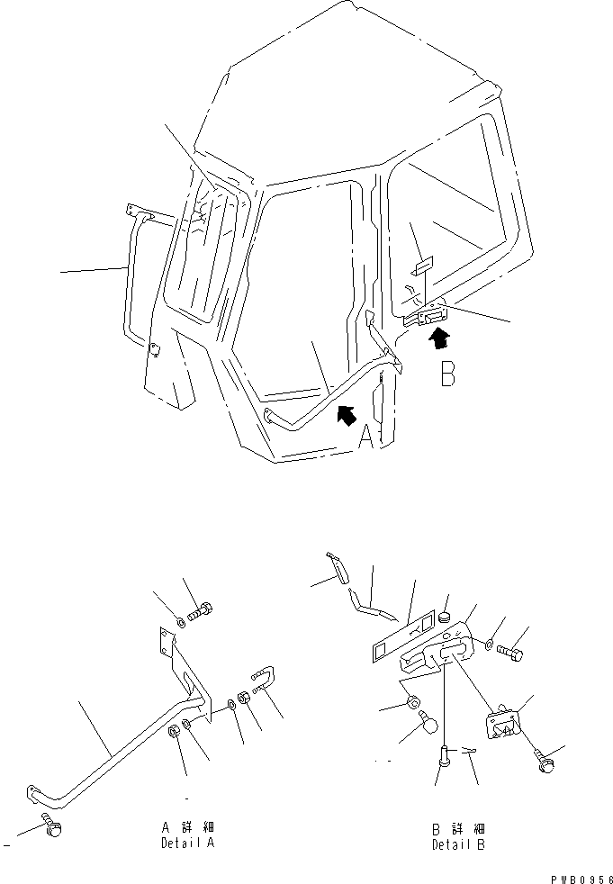 Crawler Loaders Komatsu / D68ESS-12 S/N 1001-UP (Overseas Version)(d68ess-c) / CAB (DOOR OPEN LOCK)(#1004-)(240060 : K0210-03A0)