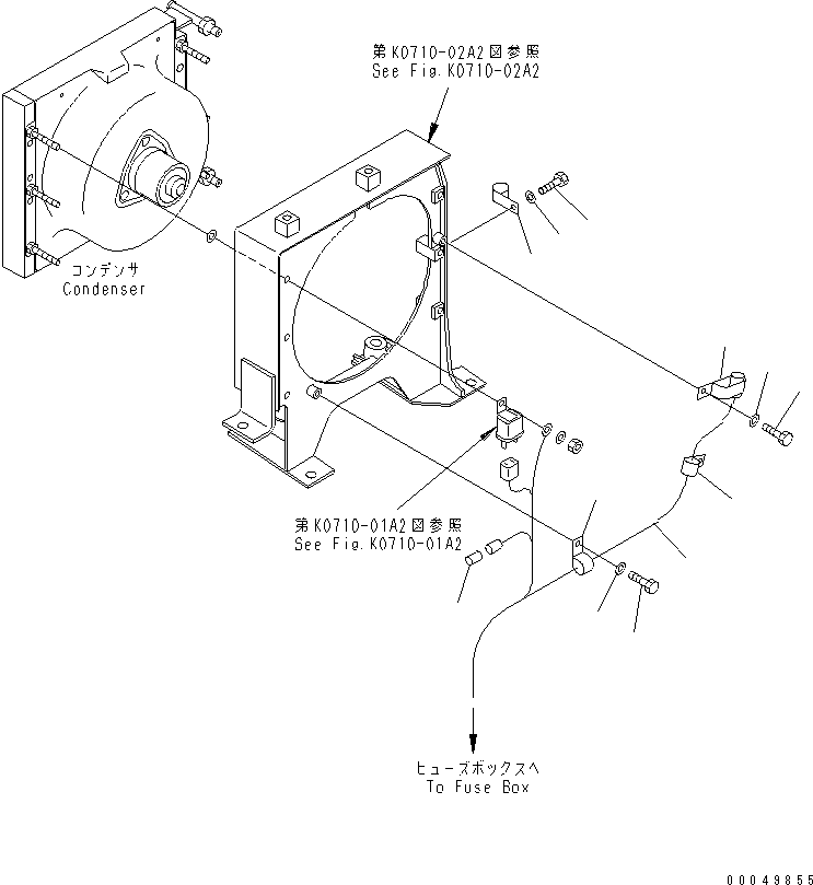Crawler Loaders Komatsu / D68ESS-12 S/N 1001-UP (Overseas Version)(d68ess-c) / AIR CONDITIONER (WIRING) (FOR TRIMMING DOZER)(240260 : K0710-06A2)