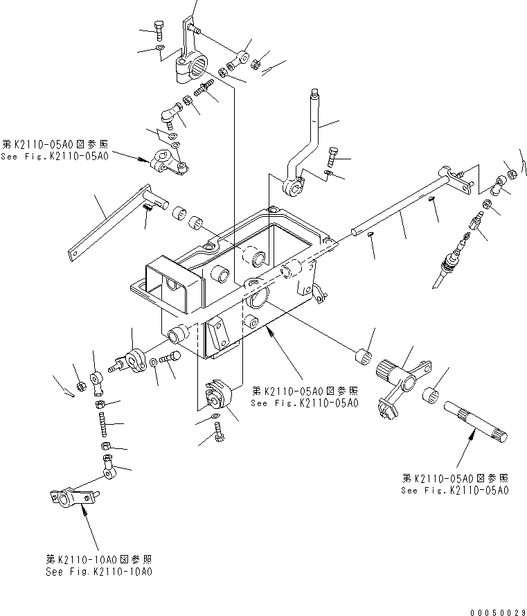 Crawler Loaders Komatsu / D68ESS-12 S/N 1001-UP (Overseas Version)(d68ess-c) / FLOOR FRAME (SPEED CONTROL) (2/2) (FOR CLUTCH AND BRAKE)(240360 : K2110-06A0)