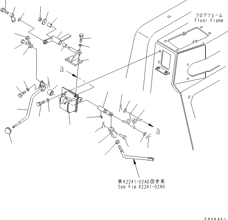 Crawler Loaders Komatsu / D68ESS-12 S/N 1001-UP (Overseas Version)(d68ess-c) / FLOOR FRAME (BLADE LOCK)(240380 : K2110-08A0)