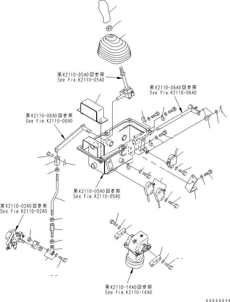 Crawler Loaders Komatsu / D68ESS-12 S/N 1001-UP (Overseas Version)(d68ess-c) / FLOOR FRAME (STEERING CONTROL MOUNT) (FOR CLUTCH AND BRAKE)(240500 : K2110-18A0)
