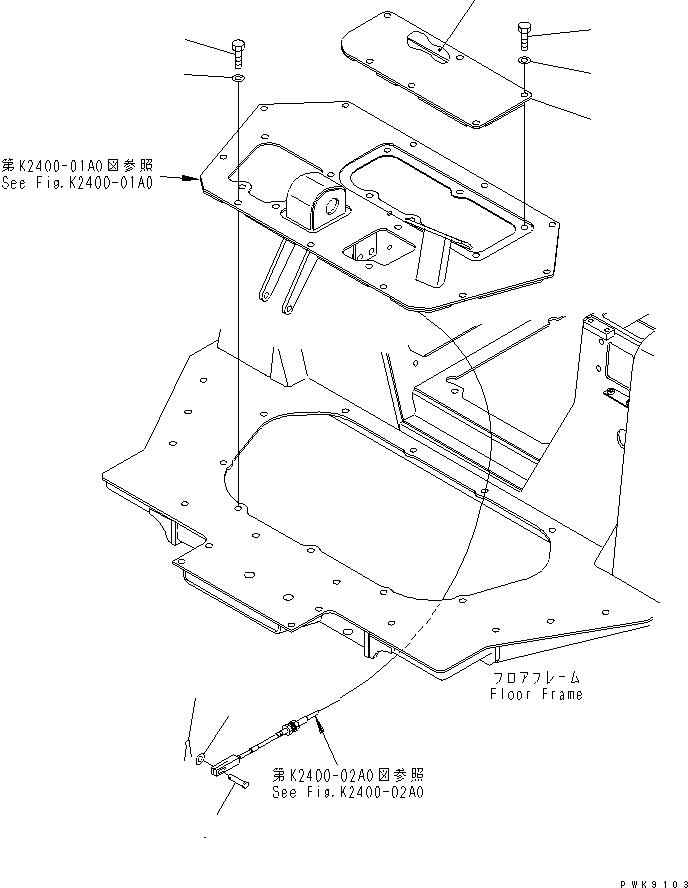 Crawler Loaders Komatsu / D68ESS-12 S/N 1001-UP (Overseas Version)(d68ess-c) / FLOOR (MOUNT)(240640 : K2400-03A0)