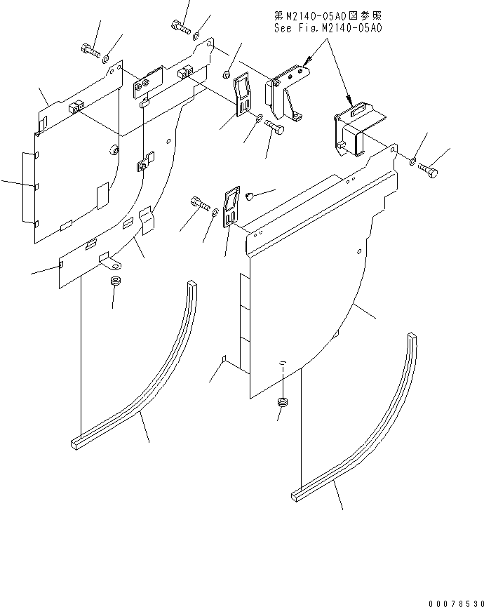 Crawler Loaders Komatsu / D68ESS-12 S/N 1001-UP (Overseas Version)(d68ess-c) / SIDE COVER (LOWER)(270090 : M2140-03A0)