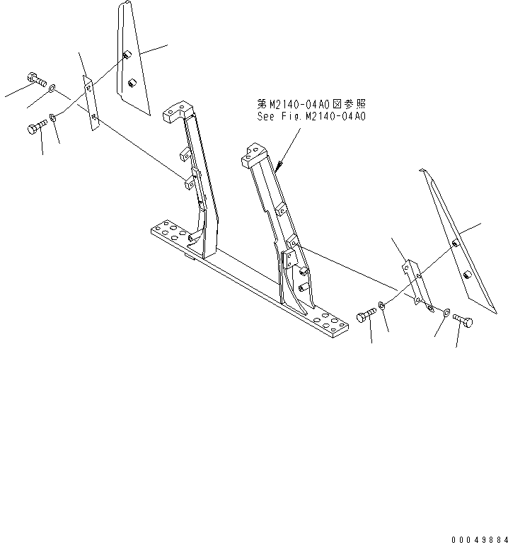 Crawler Loaders Komatsu / D68ESS-12 S/N 1001-UP (Overseas Version)(d68ess-c) / REAR COVER (FOR TRIMMING DOZER)(270120 : M2140-05A1)
