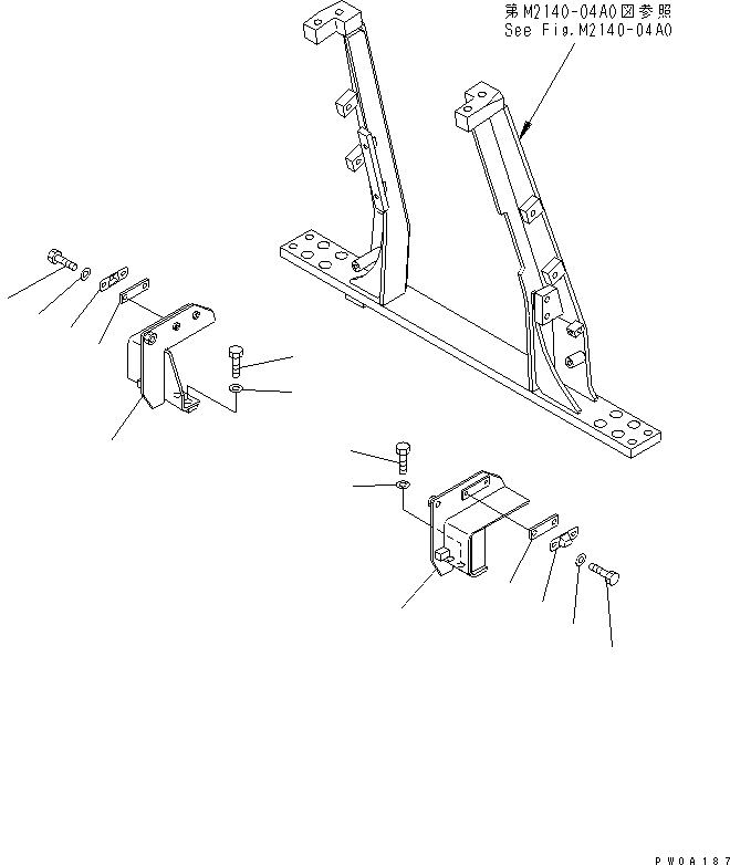 Crawler Loaders Komatsu / D68ESS-12 S/N 1001-UP (Overseas Version)(d68ess-c) / SIDE COVER STOPPER AND FLOOR MOUNT COVER(270130 : M2140-06A0)