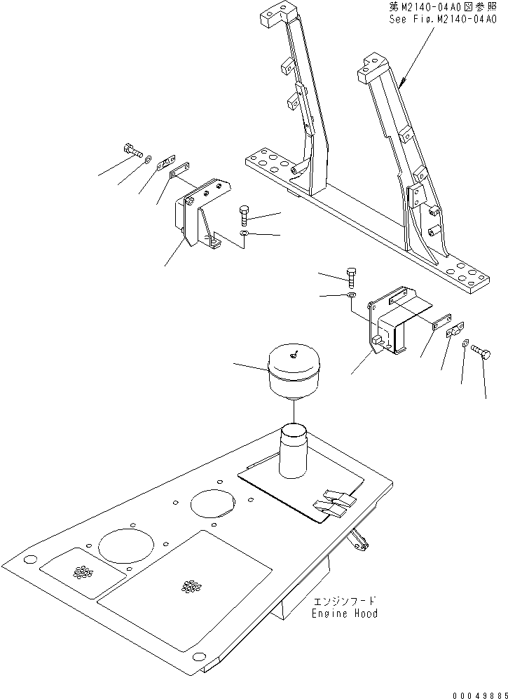 Crawler Loaders Komatsu / D68ESS-12 S/N 1001-UP (Overseas Version)(d68ess-c) / SIDE COVER STOPPER AND FLOOR MOUNT COVER (FOR TRIMMING DOZER)(270140 : M2140-06A1)