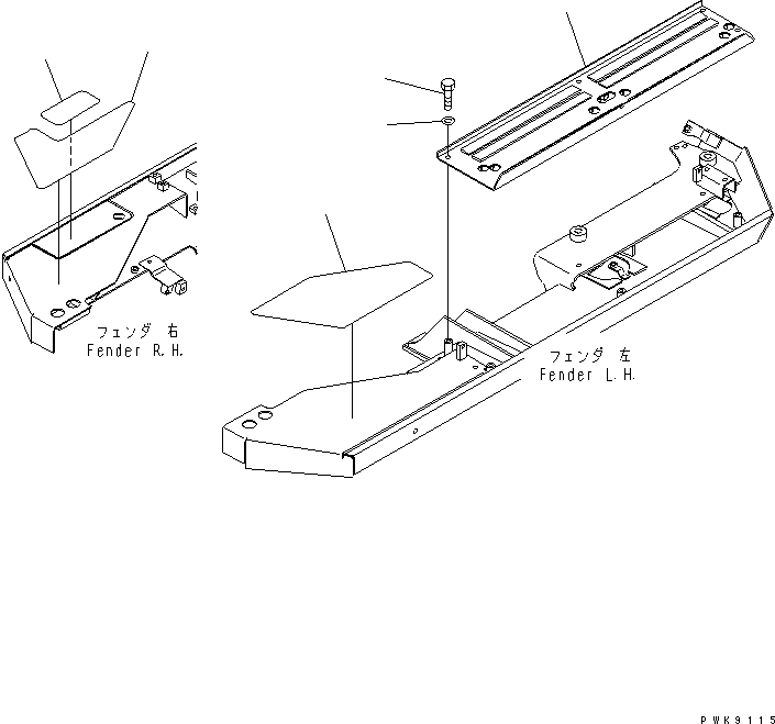 Crawler Loaders Komatsu / D68ESS-12 S/N 1001-UP (Overseas Version)(d68ess-c) / FENDER (NON SLIP AND BATTERY PLATE) (FOR TRIMMING DOZER)(270200 : M2210-03A1)