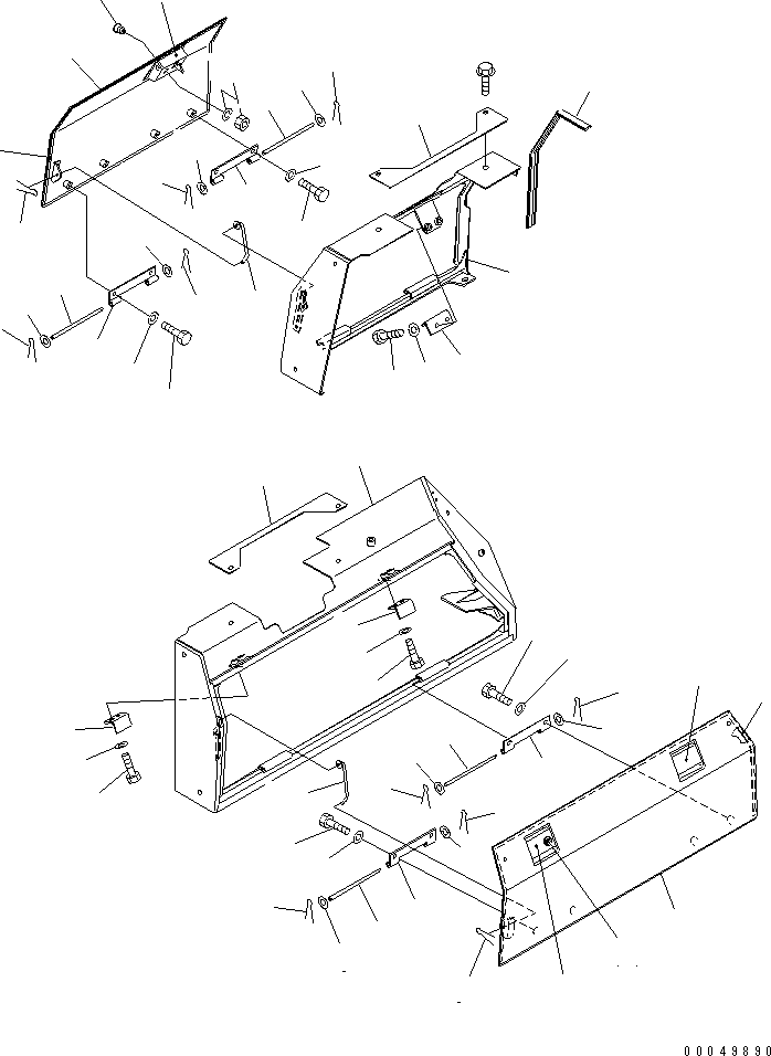 Crawler Loaders Komatsu / D68ESS-12 S/N 1001-UP (Overseas Version)(d68ess-c) / FENDER COVER (BATTERY AND FILTER COVER)(270210 : M2211-01A0)