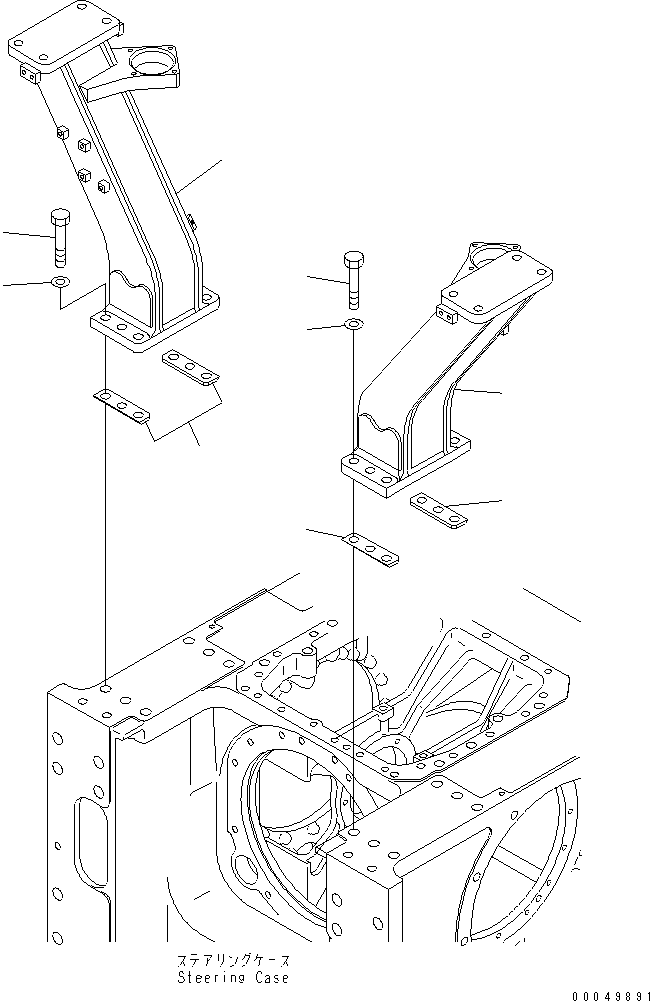 Crawler Loaders Komatsu / D68ESS-12 S/N 1001-UP (Overseas Version)(d68ess-c) / ROPS MOUNT BRACKET(270250 : M2710-01A0)