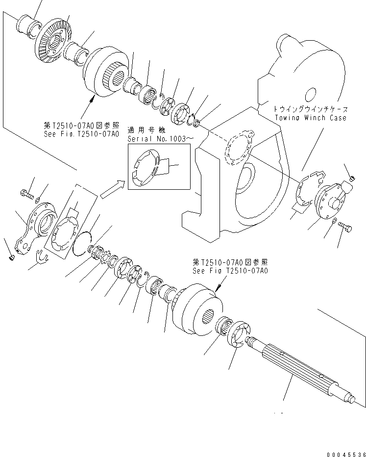 Crawler Loaders Komatsu / D68ESS-12 S/N 1001-UP (Overseas Version)(d68ess-c) / TOWING WINCH (GEAR SHAFT ? CLUTCH)(330330 : T2510-04A0)