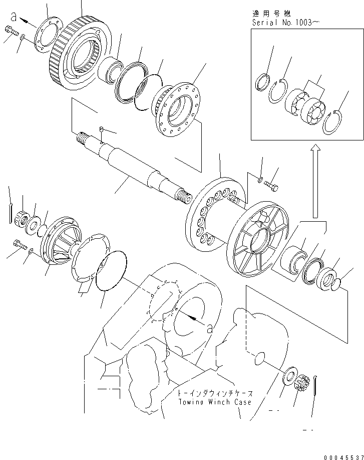 Crawler Loaders Komatsu / D68ESS-12 S/N 1001-UP (Overseas Version)(d68ess-c) / TOWING WINCH (GEAR SHAFT ? DRUM)(330340 : T2510-05A0)