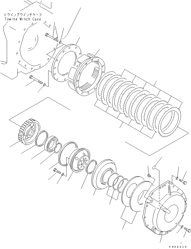Crawler Loaders Komatsu / D68ESS-12 S/N 1001-UP (Overseas Version)(d68ess-c) / TOWING WINCH (BRAKE)(330380 : T2510-08A0)
