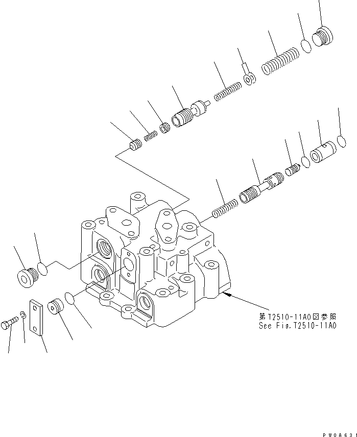 Crawler Loaders Komatsu / D68ESS-12 S/N 1001-UP (Overseas Version)(d68ess-c) / TOWING WINCH (VALVE ? RELIEF AND BRAKE VALVE)(330420 : T2510-12A0)