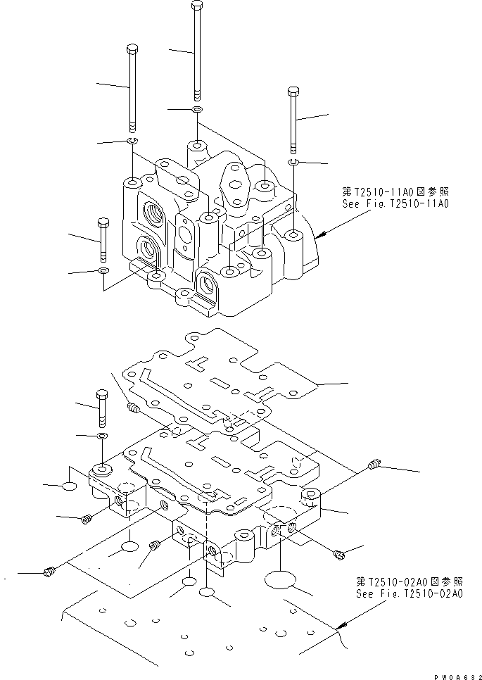 Crawler Loaders Komatsu / D68ESS-12 S/N 1001-UP (Overseas Version)(d68ess-c) / TOWING WINCH (VALVE SEAT AND VALVE MOUNT)(330430 : T2510-13A0)