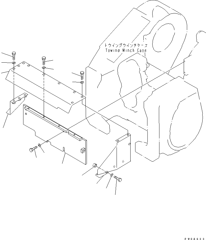 Crawler Loaders Komatsu / D68ESS-12 S/N 1001-UP (Overseas Version)(d68ess-c) / TOWING WINCH (COVER)(330440 : T2510-14A0)