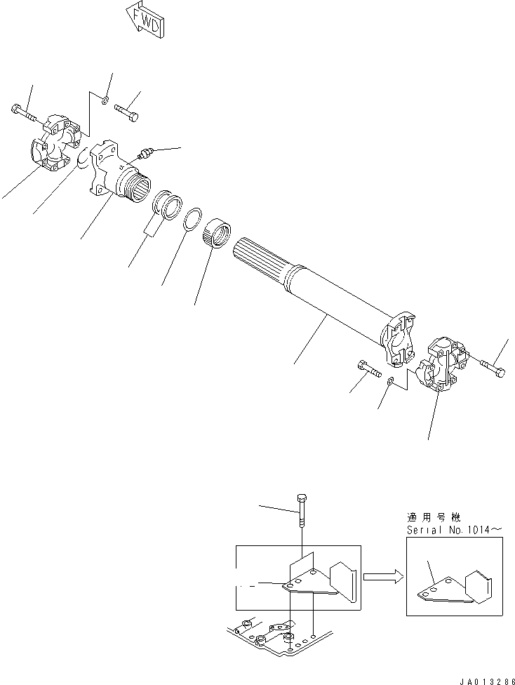 Crawler Loaders Komatsu / D68ESS-12 S/N 1001-UP (Overseas Version)(d68ess-c) / REAR P.T.O. SHAFT (TOWING WINCH)(330460 : T2610-01A0)