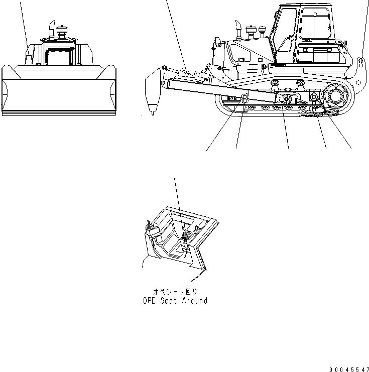 Crawler Loaders Komatsu / D68ESS-12 S/N 1001-UP (Overseas Version)(d68ess-c) / GRAVITY MARKS (FOR TRIMMING DOZER)(360050 : U0400-01A1)