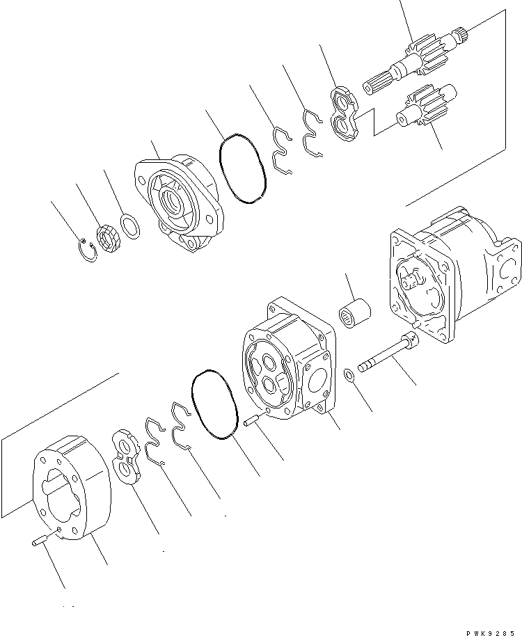 Crawler Loaders Komatsu / D68ESS-12 S/N 1001-UP (Overseas Version)(d68ess-c) / HYDRAULIC PUMP (POWER LINE) (1/2)(420080 : Y1610-11A1)