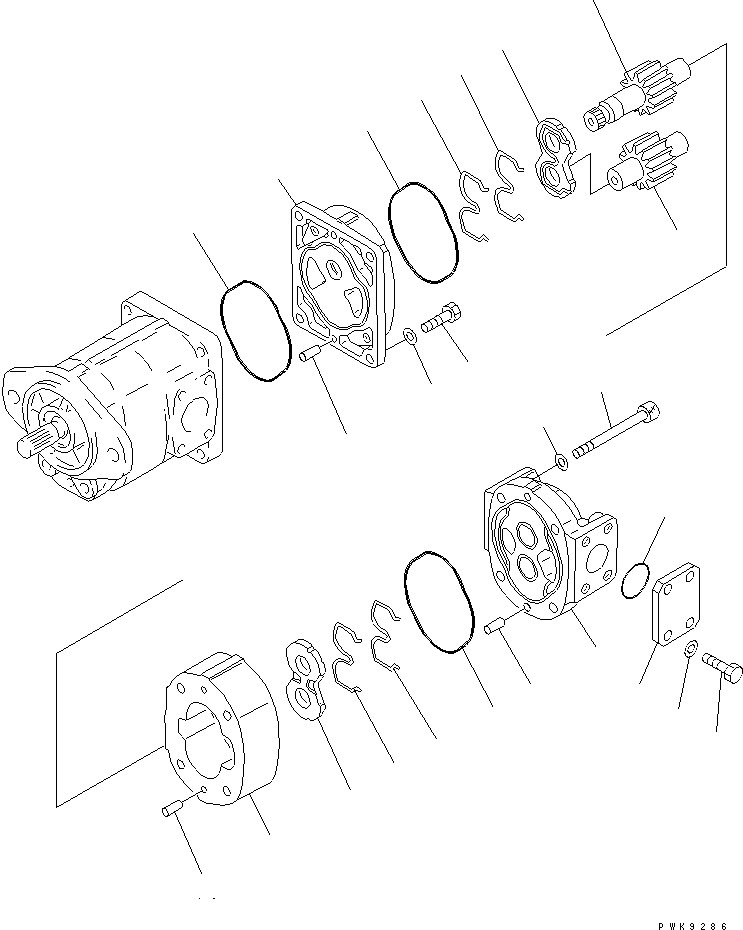 Crawler Loaders Komatsu / D68ESS-12 S/N 1001-UP (Overseas Version)(d68ess-c) / HYDRAULIC PUMP (POWER LINE) (2/2)(420090 : Y1610-12A1)