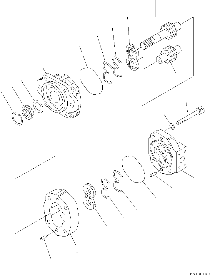 Crawler Loaders Komatsu / D68ESS-12 S/N 1001-UP (Overseas Version)(d68ess-c) / HYDRAULIC PUMP (C&B PUMP)(420100 : Y1610-21A1)