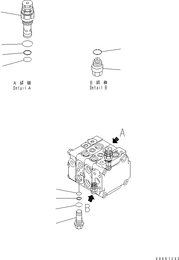 Crawler Loaders Komatsu / D68ESS-12 S/N 1001-UP (Overseas Version)(d68ess-c) / MAIN VALVE (2-VALVE) (4/7) (FOR TRIMMING DOZER)(420260 : Y1662-04A0)