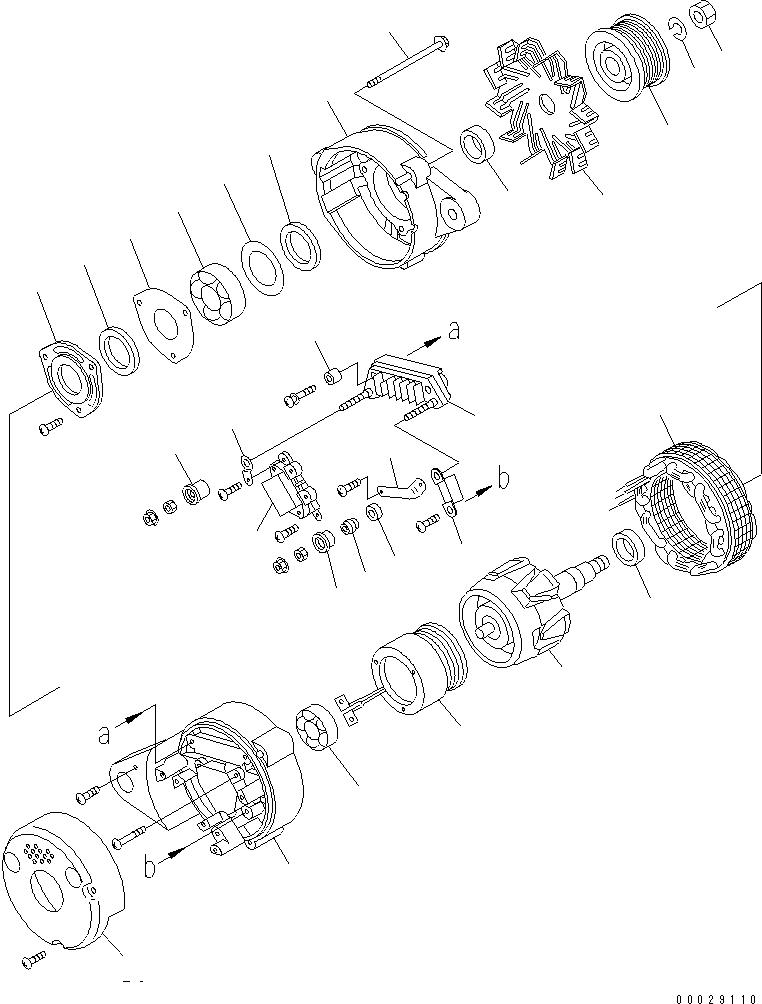 Crawler Loaders Komatsu / D68ESS-12 S/N 1001-UP (Overseas Version)(d68ess-c) / ALTERNATOR (35A) (INNER PARTS)(420350 : Y1861-01A0)