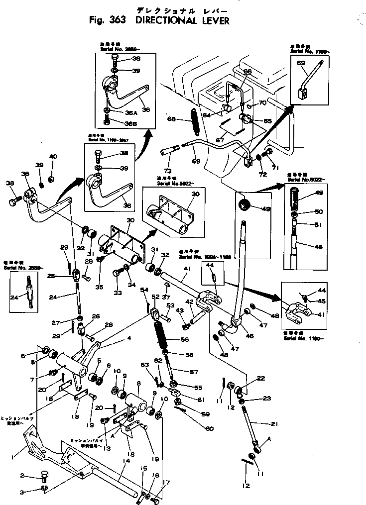 Crawler Loaders Komatsu / D75S-2 S/N 1004-UP(d75s-2r) / DIRECTIONAL LEVER(090120 : 363) Crawler Loaders Komatsu / D75S-2 S/N 1004-UP(d75s-2r) / DIRECTIONAL LEVER(090120 : 363)