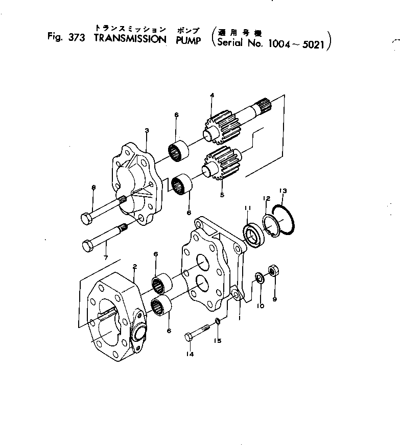 Crawler Loaders Komatsu / D75S-2 S/N 1004-UP(d75s-2r) / TRANSMISSION OIL PUMP(#1004-5021)(090190 : 373) Crawler Loaders Komatsu / D75S-2 S/N 1004-UP(d75s-2r) / TRANSMISSION OIL PUMP(#1004-5021)(090190 : 373)