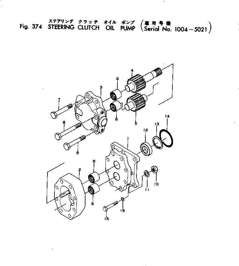 Crawler Loaders Komatsu / D75S-2 S/N 1004-UP(d75s-2r) / STEERING CLUTCH OIL PUMP(#1004-5021)(090210 : 374) Crawler Loaders Komatsu / D75S-2 S/N 1004-UP(d75s-2r) / STEERING CLUTCH OIL PUMP(#1004-5021)(090210 : 374)