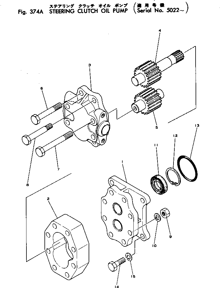 Crawler Loaders Komatsu / D75S-2 S/N 1004-UP(d75s-2r) / STEERING CLUTCH OIL PUMP(#5022-)(090220 : 374A) Crawler Loaders Komatsu / D75S-2 S/N 1004-UP(d75s-2r) / STEERING CLUTCH OIL PUMP(#5022-)(090220 : 374A)