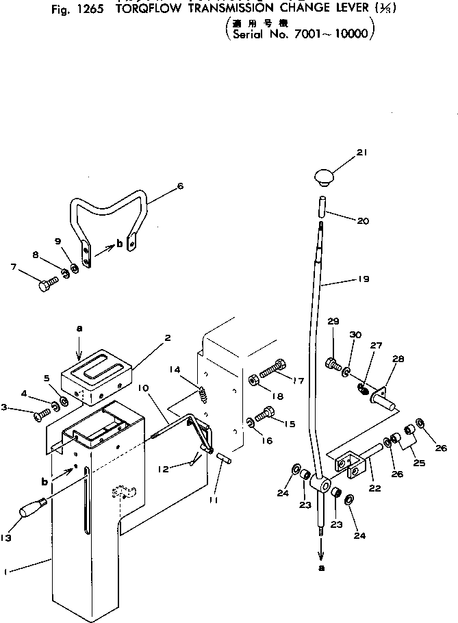Crawler Loaders Komatsu / D75S-3 S/N 7001-UP(d75s-3c) / TORQFLOW TRANSMISSION CHANGE LEVER (1/3)(#7001-10000)(060180 : 1265) Crawler Loaders Komatsu / D75S-3 S/N 7001-UP(d75s-3c) / TORQFLOW TRANSMISSION CHANGE LEVER (1/3)(#7001-10000)(060180 : 1265)