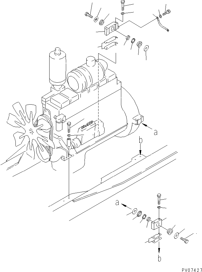 Crawler Loaders Komatsu / D75S-5 S/N 15001-UP(d75s-5c) / ENGINE MOUNTING PARTS (NOISE SUPPRESSION FOR EC)(#15908-16500)(030070 : B0100-01A1)