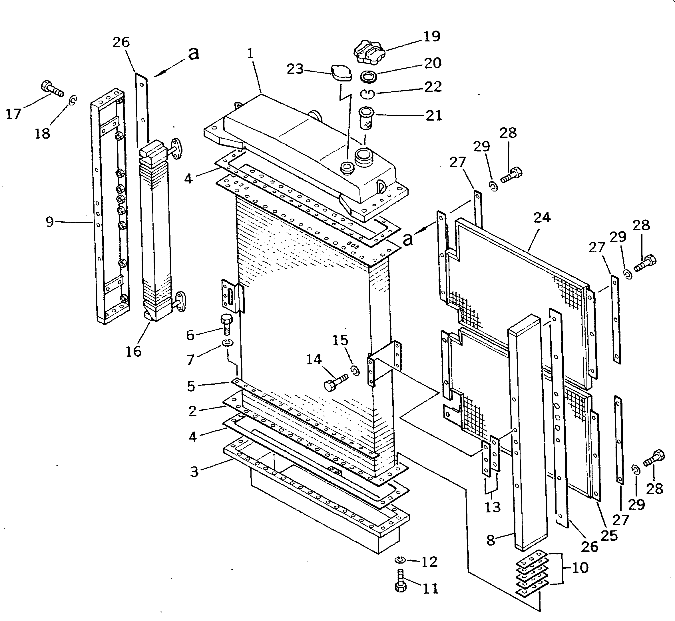 Crawler Loaders Komatsu / D75S-5 S/N 15001-UP(d75s-5c) / RADIATOR (NOISE SUPPRESSION FOR EC)(#15908-16500)(060030 : C0100-01A2)